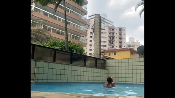 He kept rubbing his hard cock against me in the pool
