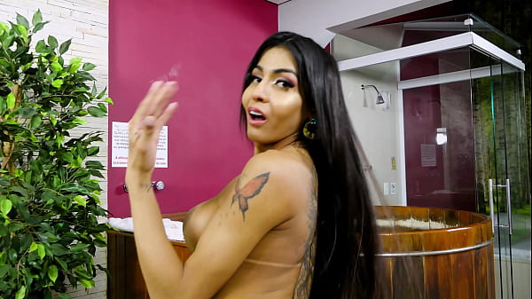 Flawless Tgirl with a Rock Hard Cock Gaby Moura Gets Herself Off DT1106