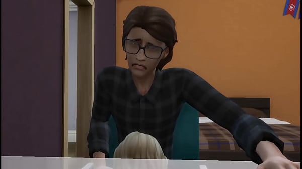 Busty blonde stepmom fucks her virgin nerdy son