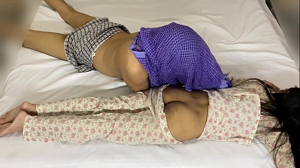 Mother-in-law and I slept on the bed together and fucked all night