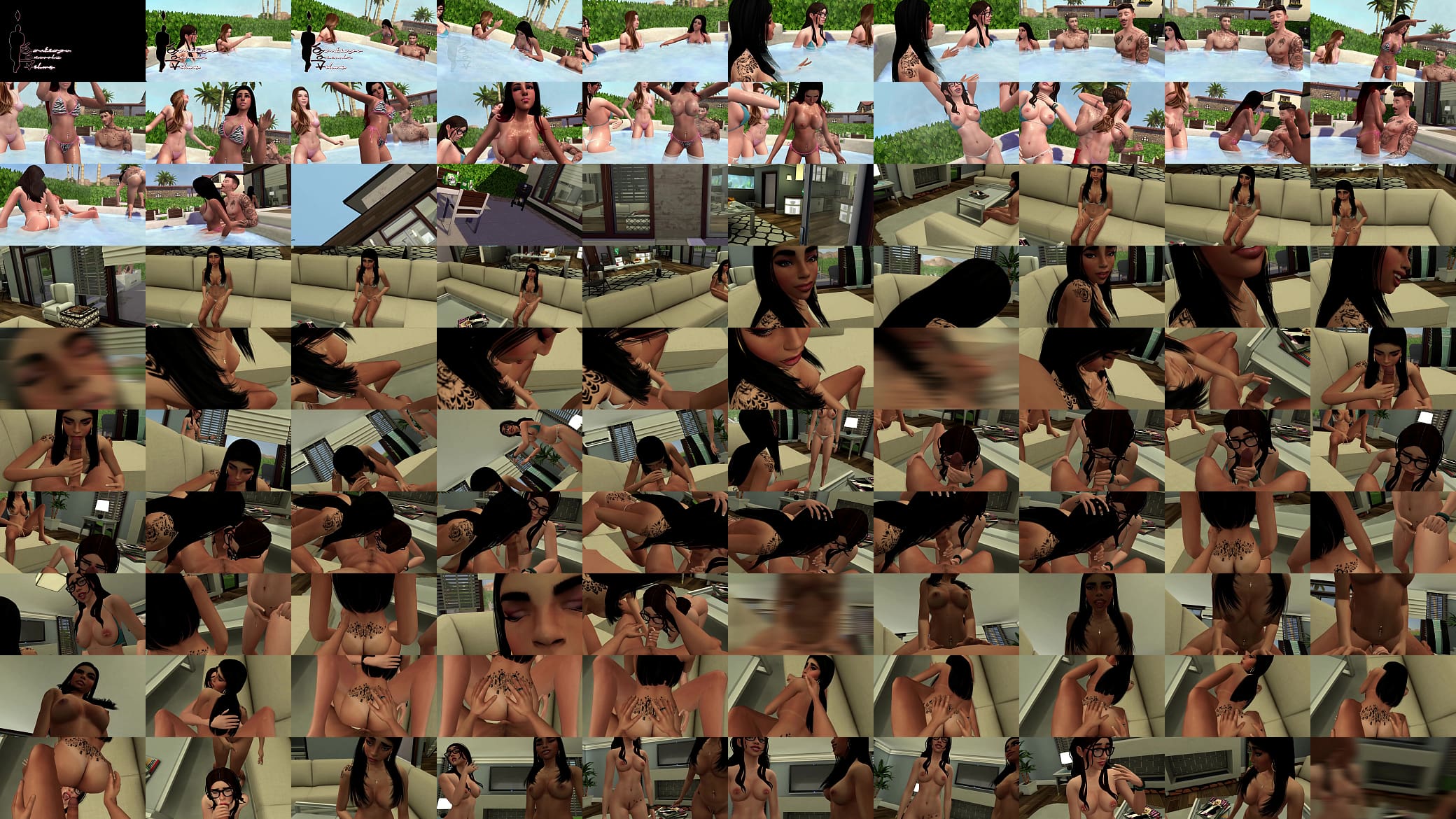 Hot Tub Party - Sims 4 Porn Video 预览图