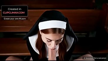 AI Generated Horny Nun Fucks Business Man Hard in the Church