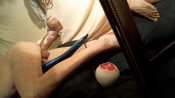 Sub slut dildo bumping his hole. vibe the cock ...