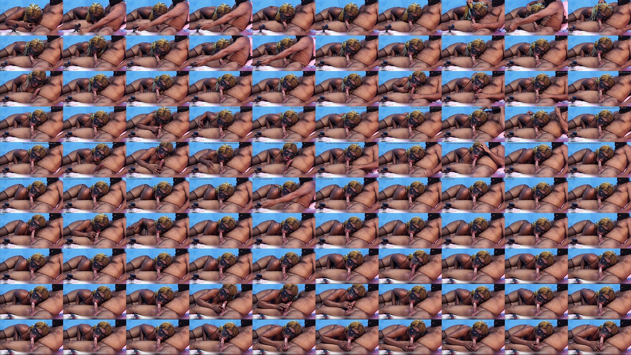 Horny ebony with lipstick and sexy underwear sloppy blowjob part 1 预览图