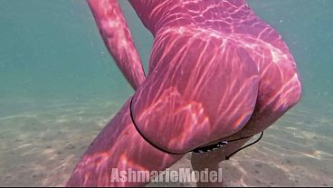 All Natural Babe Swimming Naked Slow Motion