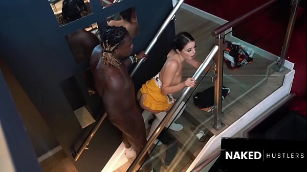 Putting Big black dick in this petite white chicks cervix