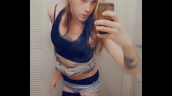 Download Video - Miniskirt Tranny Loves Showing Her Cock