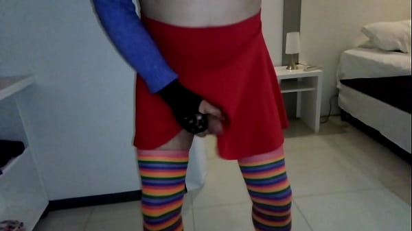 Taking pictures of her tits, her boyfriend comes in and they fuck, he shoots his cum on her round ass