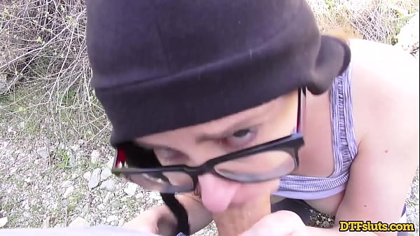 DTFsluts - NERDY BRUNETTE SMALL TITS JAY TAYLOR TAKES MOUTHFUL OF CUM AFTER OUTDOOR FUCK