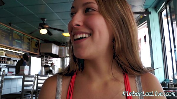 Hot Busty Teen Kimber Sucks Cock in Car at the Beach