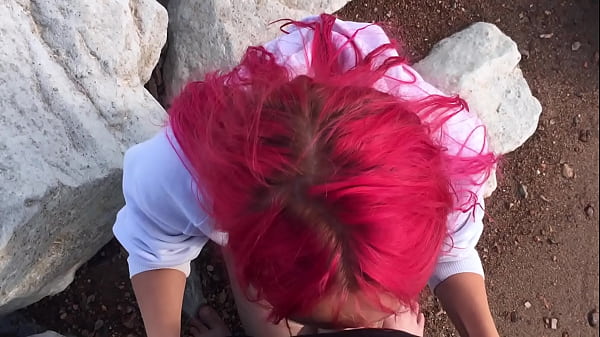 Babe Public Blowjob on Beach - Cum Swallow
