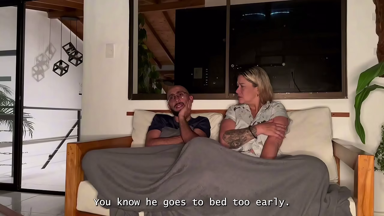 My stepson can'_t resist fucking my wet MILF pussy behind his father'_s back in the living room!