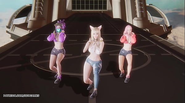 Download Video - &lbrack;MMD&rsqb; Unis - Curious Ahri Akali Seraphine Hot Kpop Dance League of Legends Uncensored Hentai