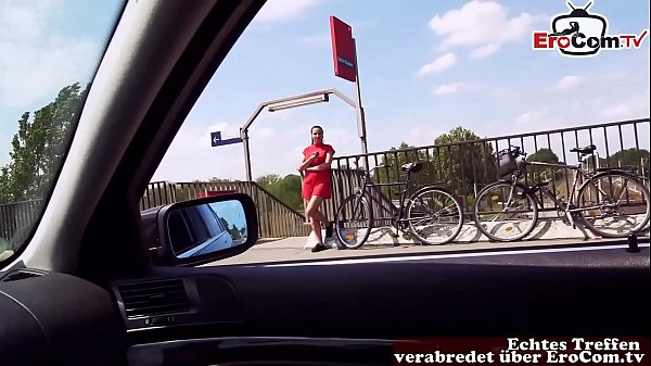 German Nasty hot Brunette with big tits pickup at street and fuck outdoor POV - Real EroCom Date