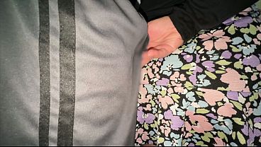 You can see it when she strokes the stranger's penis