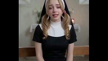 AI Fantasies - Pure and virgin 18-year-old nun wants to have her first sexual experience and allows me to do whatever I want to her pussy and ass and to cum in her mouth, in Castilian Spanish