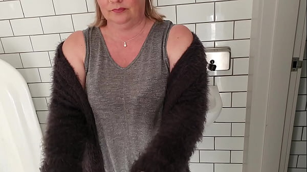 NZ Milf slut in Public toilets flashing and strip for her Master