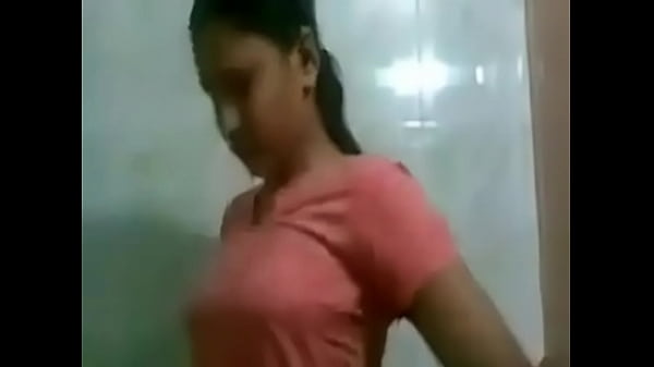 Girl Her Dress In Bathroom