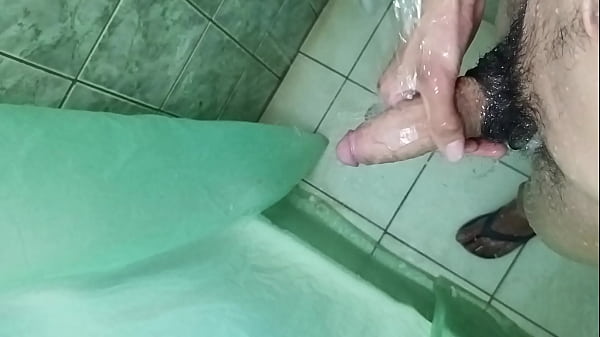 Big cock cumshot in the shower