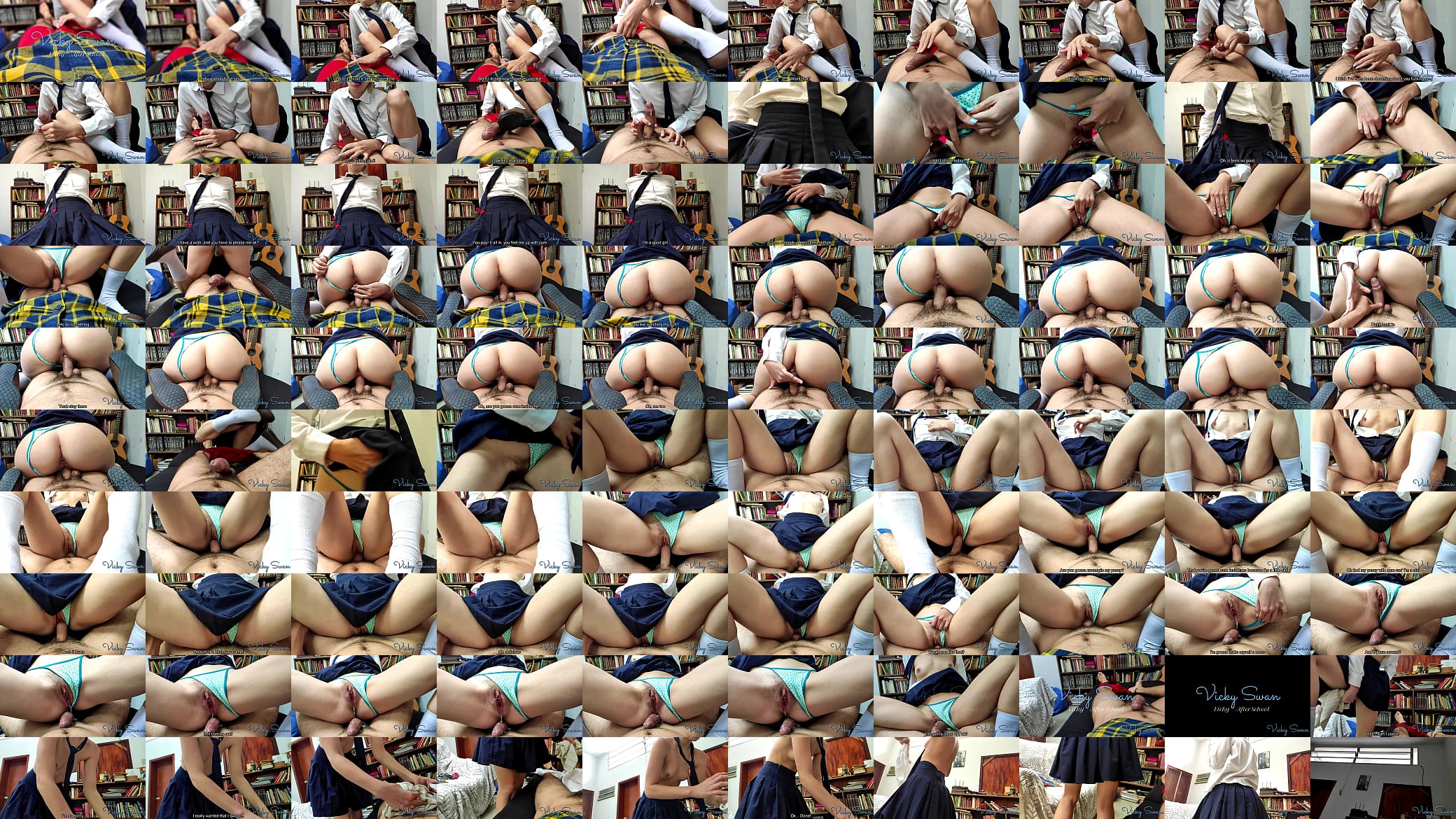 Vicky in uniform pulls down panties and gets creampied cowgirl POV 预览图