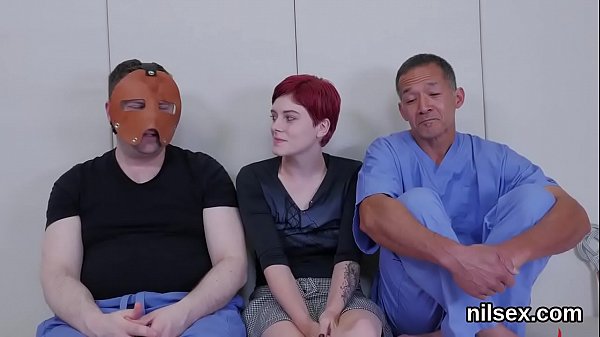 Foxy chick was taken in ass hole asylum for harsh treatment