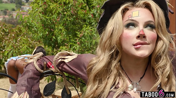 Farm owner tag teamed in a threesome by two sex...