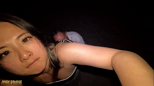 Public Pussy Eating & Blowjob ON THE BEACH at night time