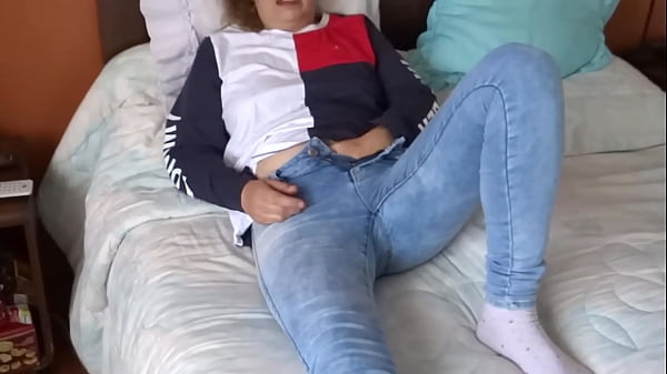 My wife masturbates in front of her best friend's son and asks him to jerk off and cum on her hairy pussy