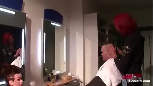 Skinny hairdresser fucks her client for an extra tip