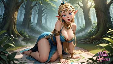 Petite Princess Zelda Enjoying a Picnic in the Lost Woods | AI 4k