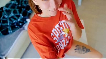 A shy girl gives a really good blowjob.