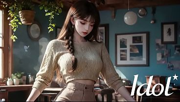 カフェでテーブルの上でヤリたかったアジア系の女の子 [AI]