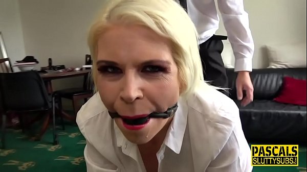 Throated and mouth jizzed sub gets paddled