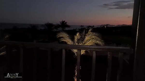 18 yo student fucking in public at the balcony with unexpected SQUIRT and creampie