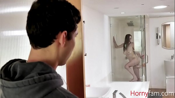 Stepbro Sneaks Into Sister's Shower- Angel Ryder