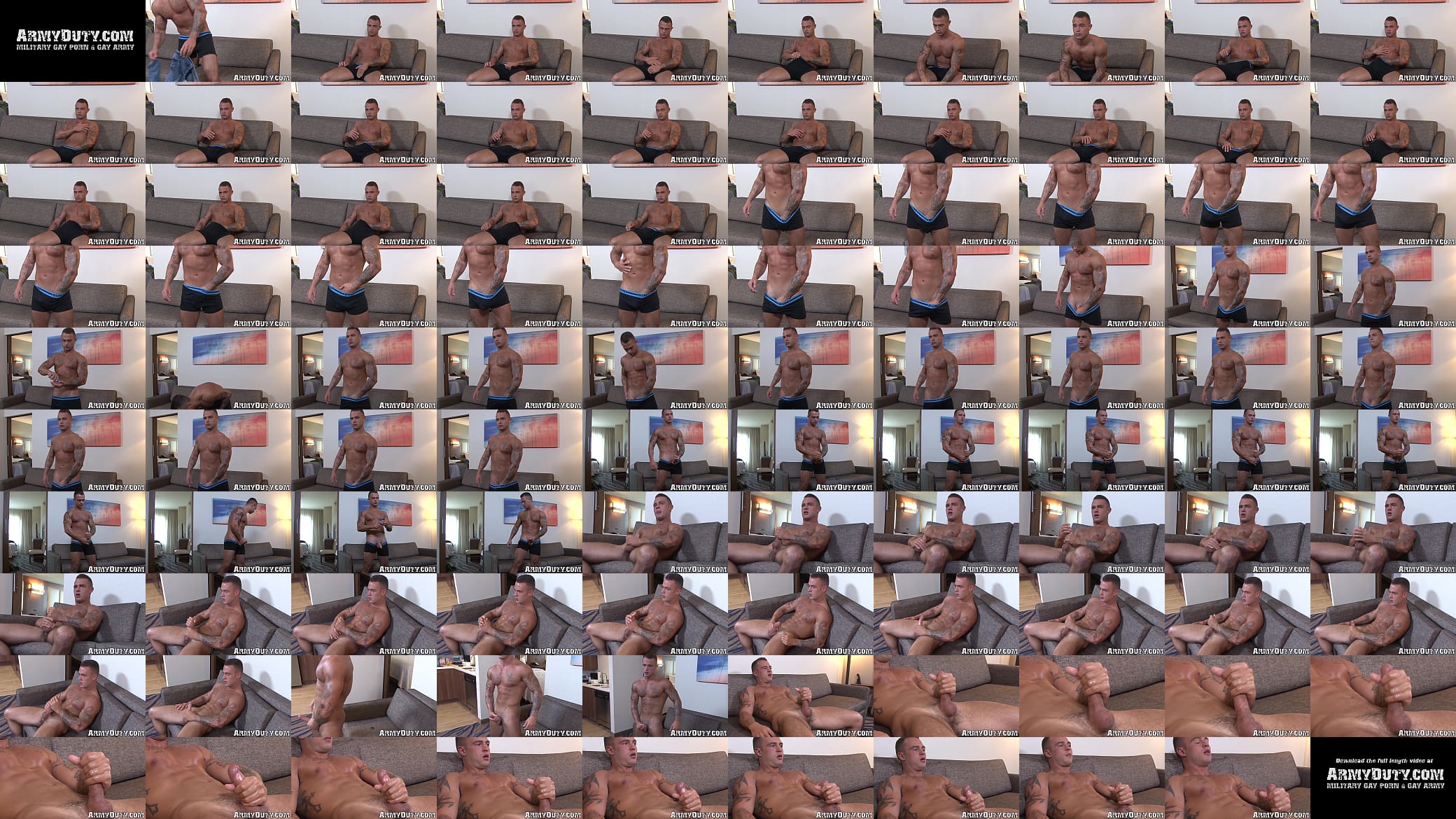 Reality solo masturbation video with tattooed jock soldier 预览图