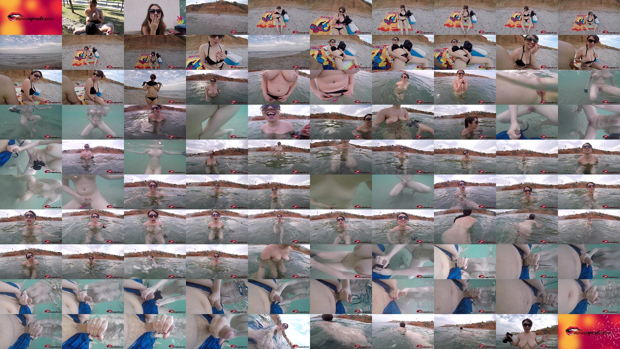 big tits young girl makes handjob on public beach / Miriam Prado 预览图