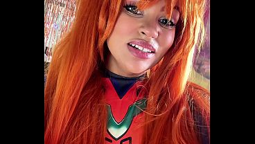 Asuka Cosplay Fart & Burp Compilation Plugsuit and School Uniform Chubby Ebony