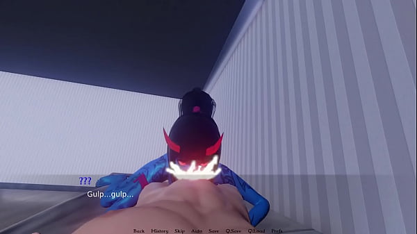 Scary & Slutty Blue Demon Rides Big COCK- Bound By Lust- Game