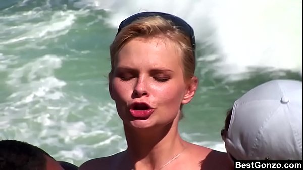 Ocean Threesome For Busty Blonde Tarra White