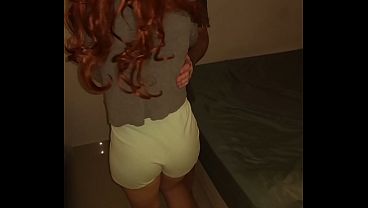 Cat Mask MILF in Home Clothes – Kneeling Blowjob Showing Her Pretty Feet Turns Into Full Sex
