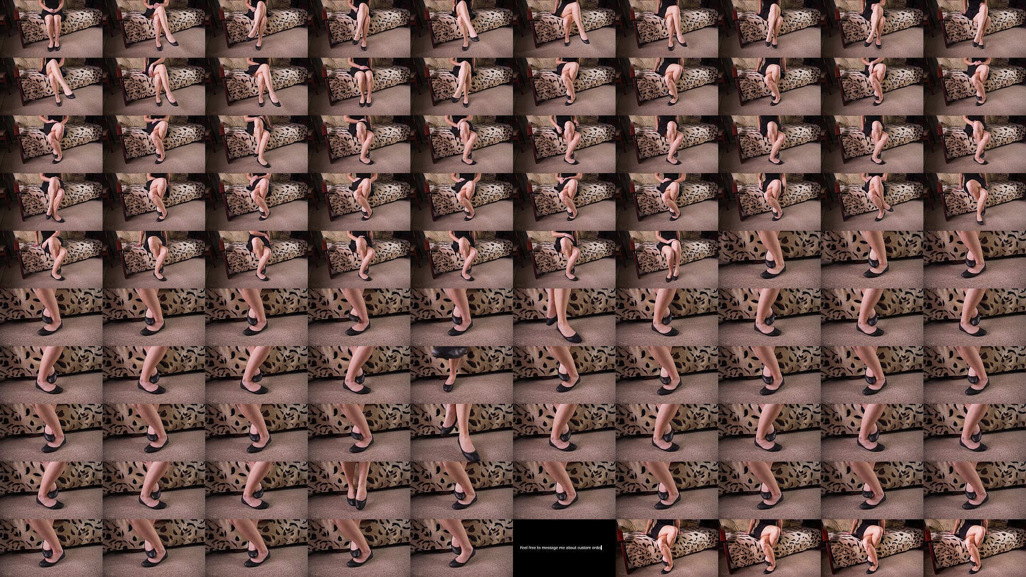 Double Crossed Legs Tease In Black Ballet Flats 预览图