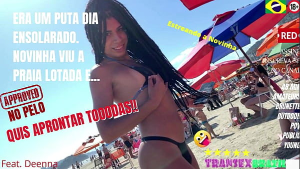 Era um puta dia ensolarado, gatinha viu a praia...