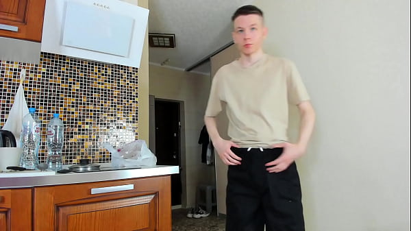 hot boy slaps leaking boner till hot cum shower 