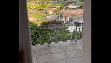 Switzerland hotel balcony quickie cum covered tits 11 sec