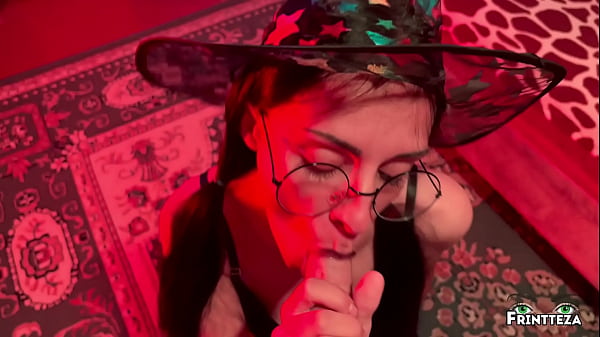 Cute Horny Halloween Witch Gets DeepThroat and Anal Creampie