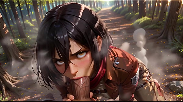 Mikasa Hardcore Anal Sex with Titan Eren Outdoors in the Forest - AI Generation Anal