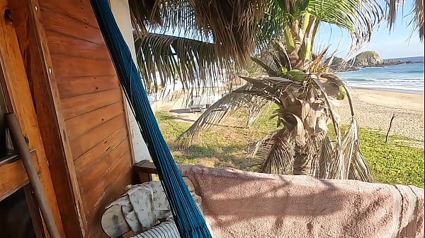 A nice blowjob on the terrace overlooking the beach