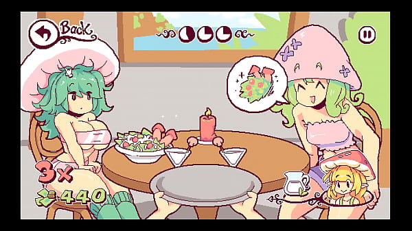 Futanari Di Funghi [ FUTA Hentai Game ] Ep.3 happy customer flash their boobs to get more cumshot !