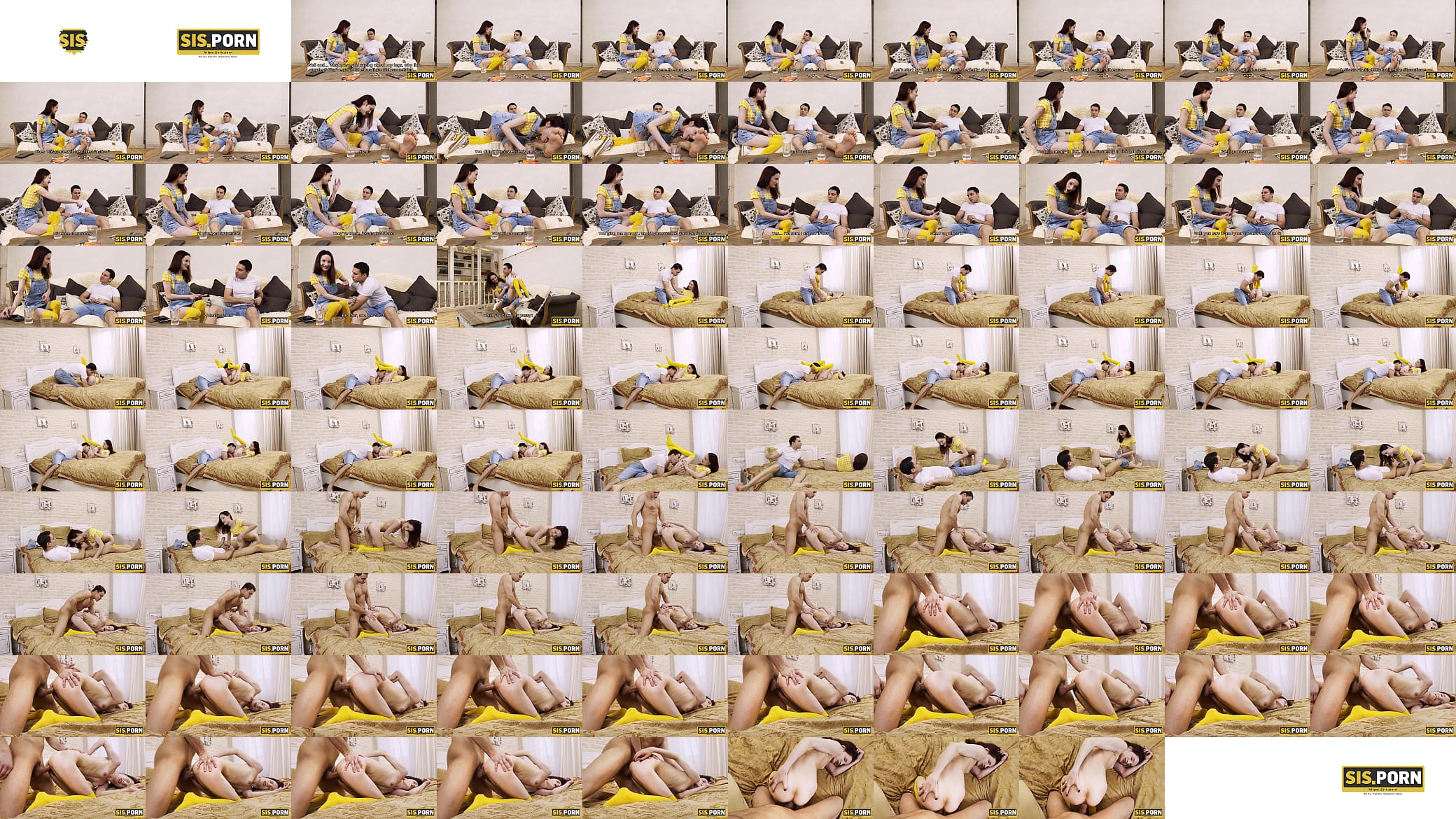 SIS.PORN. Nasty girl in yellow stockings has twat humped by stepbrother 预览图